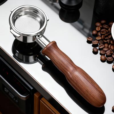 58mm Απογυμνωμένο Φίλτρο Espresso με Λαβή από Μασίφ Ξύλο, Φίλτρο από Ανοξείδωτο Ατσάλι με 3 Αυτιά, Ανταλλακτικά Αξεσουάρ