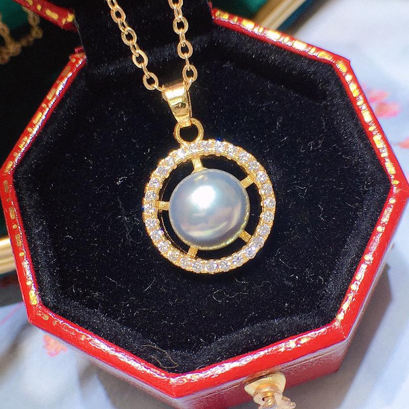 Korean Style Freshwater Pearl Pendant: Elegant 9mm Niche Design for Women Without Chain and Box