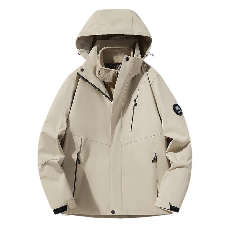 New Outdoor Three-in-one Stormtrooper Men Autumn and Winter Windproof Waterproof Mountaineering Clothing Couple Polar Fleece Warm Two-piece Set