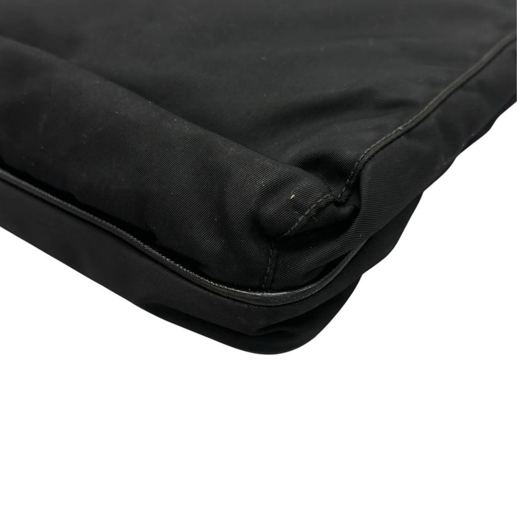 PRADA Triangular logo Shoulder Bag black unisex used