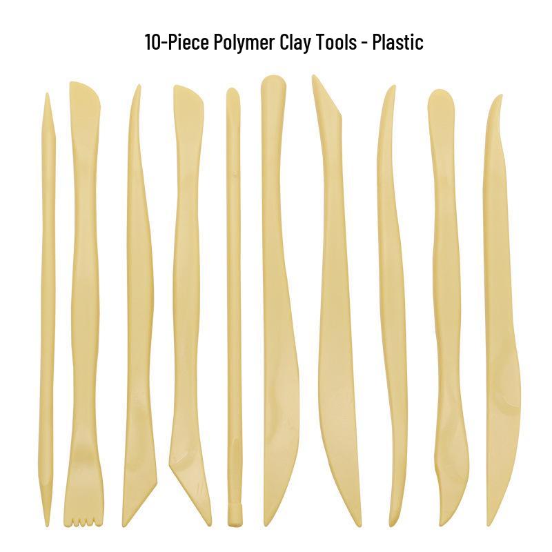 10-Piece Handmade Clay Carving Knife & Woodcut Tools Set for DIY Pottery, Portable & Practical