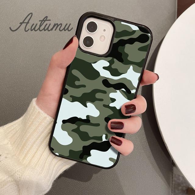 Camouflage Pattern Phone Case for iPhone 11 12 13 14 Pro Max mini X XR XS SE 2020 6S 7 8 Plus Samsung Galaxy S21 S22 Cover coque