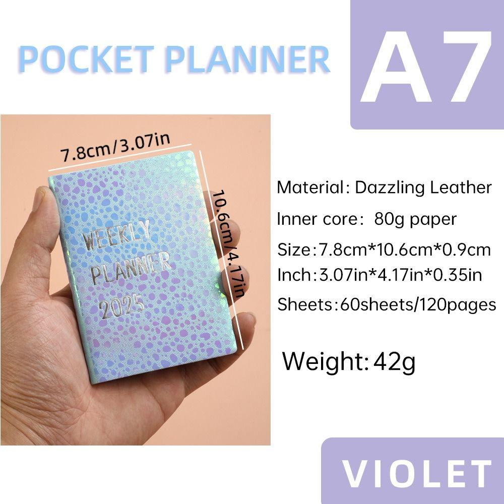 Efficiency Plan Leather Pocket Calendar Colorful Schedule Planner Notepad  School Office Supplies