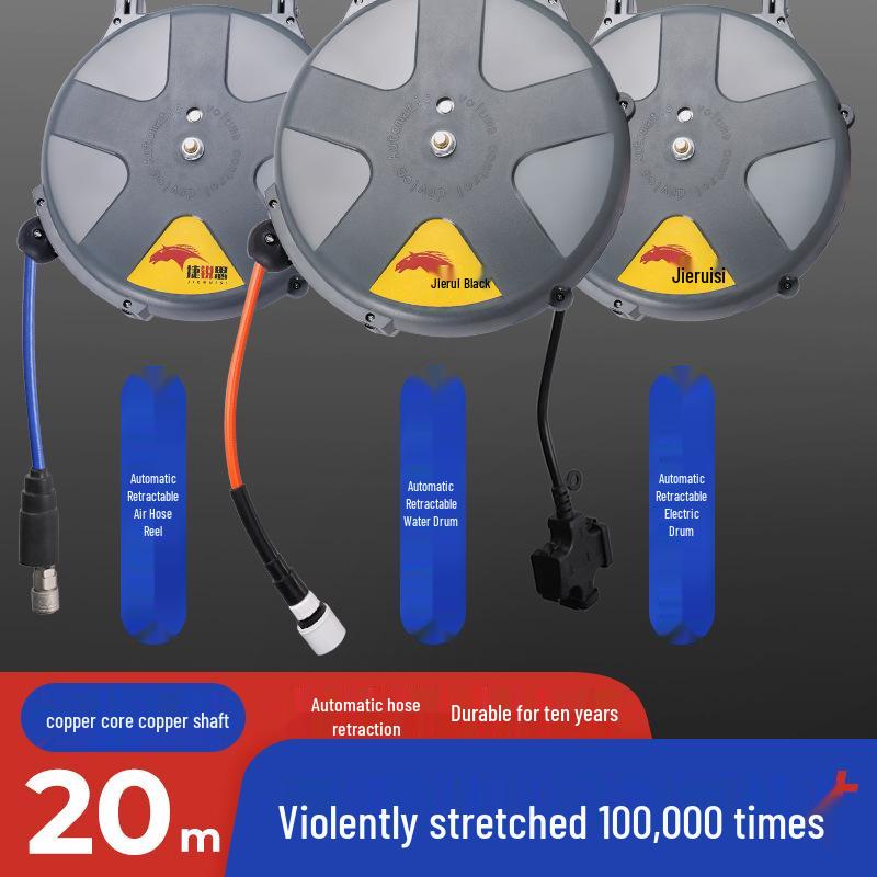 Automatic Retractable Air and Water Hose Reel for Auto Repair and Gas Pipe Collection