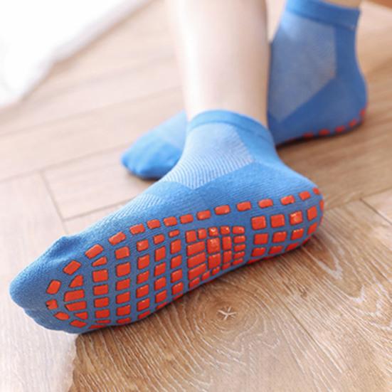 1 Paar Unisex-Bodensocken, rutschfeste Unterseite aus Silikon, einfarbig, hohe Elastizität, Schweißabsorption, Yoga-Socken für Erwachsene, Heim-Sport-Trampolinsocken