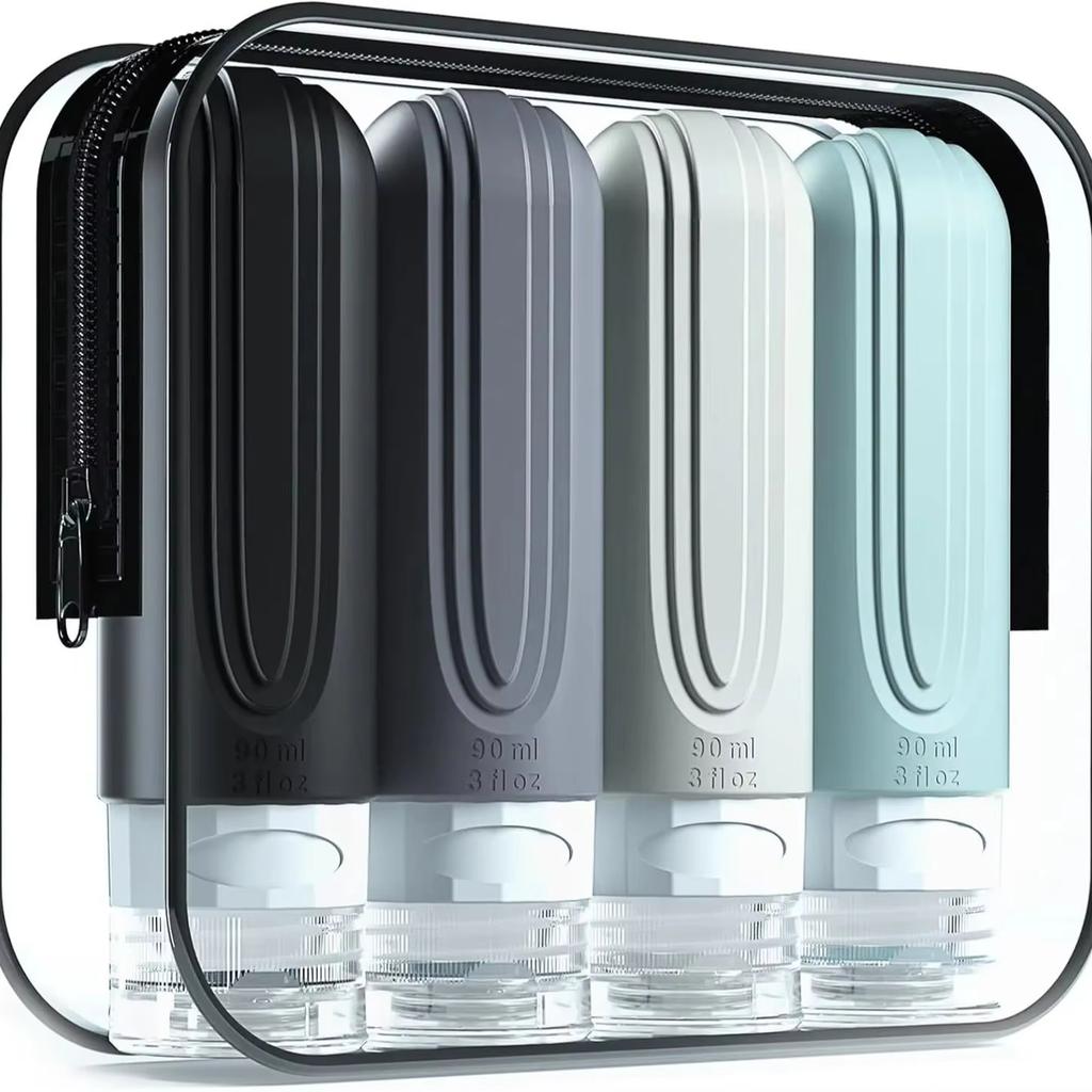 Reiseflasche Toilettenartikel, TSA-zugelassener 3 oz Reisebehälter bisphenolfrei auslaufsicher nachfüllbar flüssiges Silikon quetschbar liu