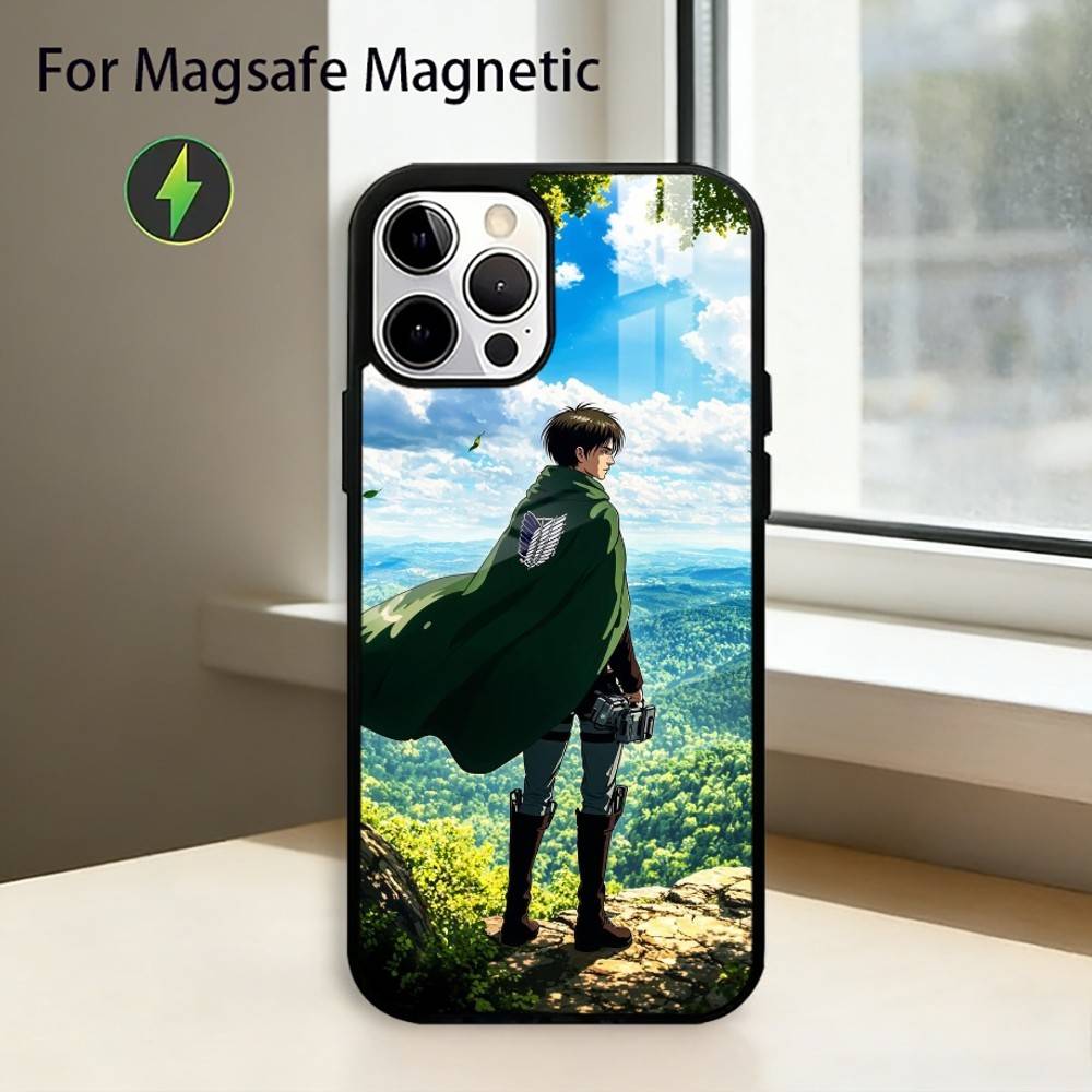 

Anime Attack on Titan Phone Case For iPhone17,16,15,14,13,12,11 Plus,Pro Magnetic with Magsafe Wireless Charging iPhone17Air