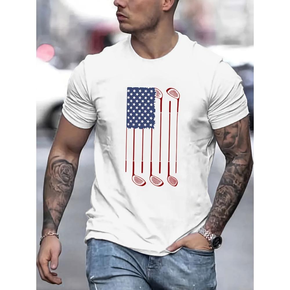 

European sizes New Summer Men S Casual Stylish Short-Sleeve Print Stretchy Ribbed Round-Neck Comfortable Breathable T-Shirt 4XL білий