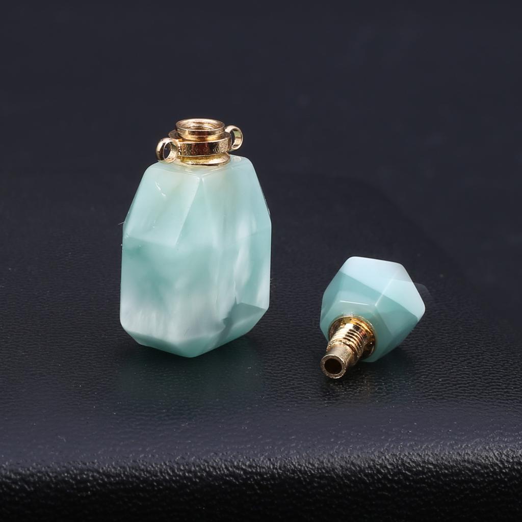 Perfume Bottle Pendant Natural Stone Amazonite Necklace Pendant For Jewelry Making Charms DIY Necklace Accessory