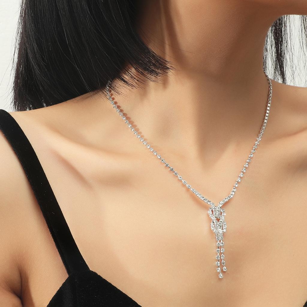 Accessori per abiti da sposa set due pezzi accessori da sera orecchini con strass collana da sposa produttore gioielli