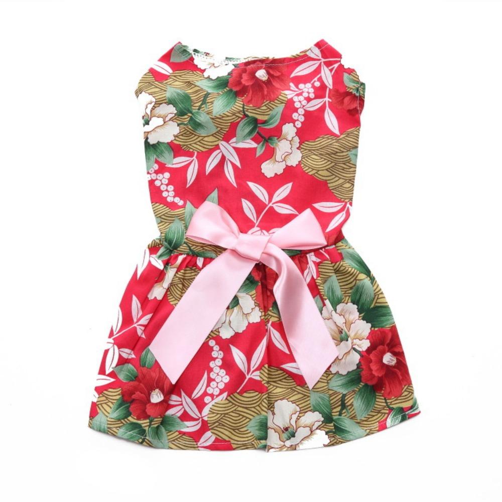 Neuer Frühling und Sommer Ragdoll Katze Blumenrock Feenrock Polyester Druck Custom Leicht und atmungsaktiv Haustierkleidung