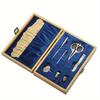 Vintage Wooden Box Embroidery Scissors Kit Diy Craft Supplies Tools Antique Sewing Kit Omplete Sewing Tools For Sewing Craft