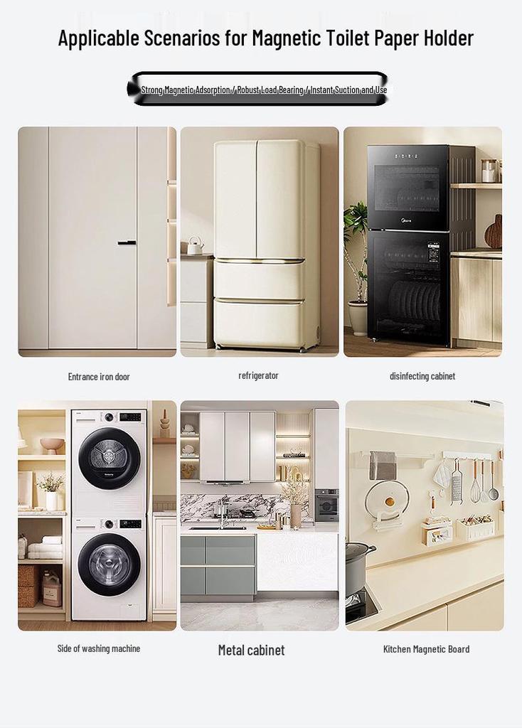 Refrigerator Side Shelf: Multi-Functional Cling Film & Paper Towel Holder, No-Drill Kitchen Storage Rack