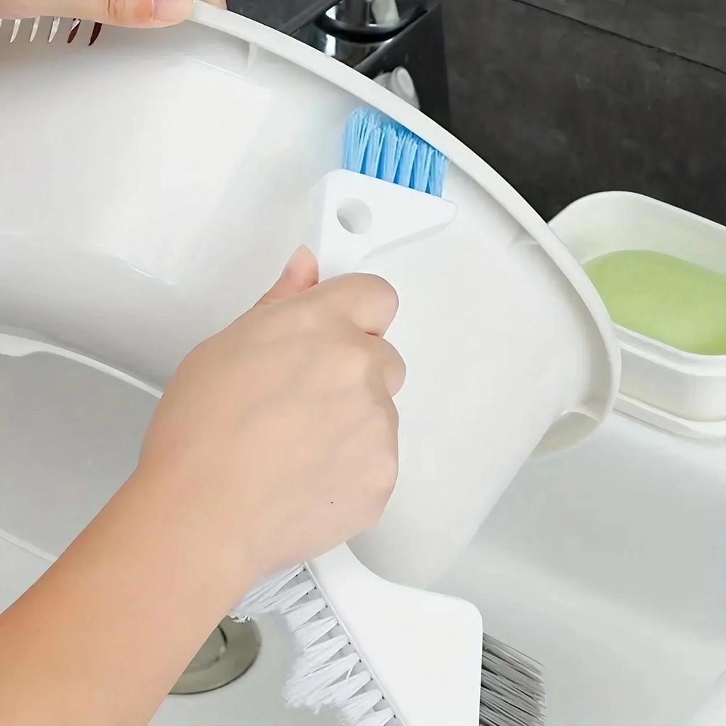3 In 1 Heavy Duty Cleaning Brush Set for Toilet Floor Crevice Window Bath Tile Stiff Bristles