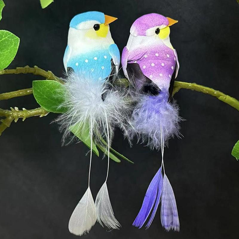Cute Artificial Birds Fake Foam Animal Simulation Feather Birds Models Tit DIY Craft Home Garden Ornament Decoration