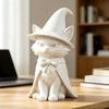 3D Printed Cat Witch Figurine Dark Style Halloween Decorations Cute Cat Statue  Home Decor