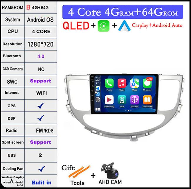 For Hyundai Rohens Genesis 2008-2013 GPS Navi WiFi Android 14 Intelligent System Car Video Multimedia Player GPS DSP Stereo