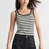 Women's Tank Top Square Neck T-shirt Striped Slim Fit Casual Top