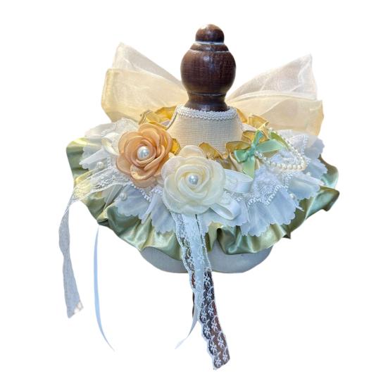 

Cute Lace Cat Bib Sweet Ruffled Pet Bandana Bib Princess Style Pet Bib with Bow Stylish Neck Scarf for Cats Daily Wear Party Dress-Up One Size P