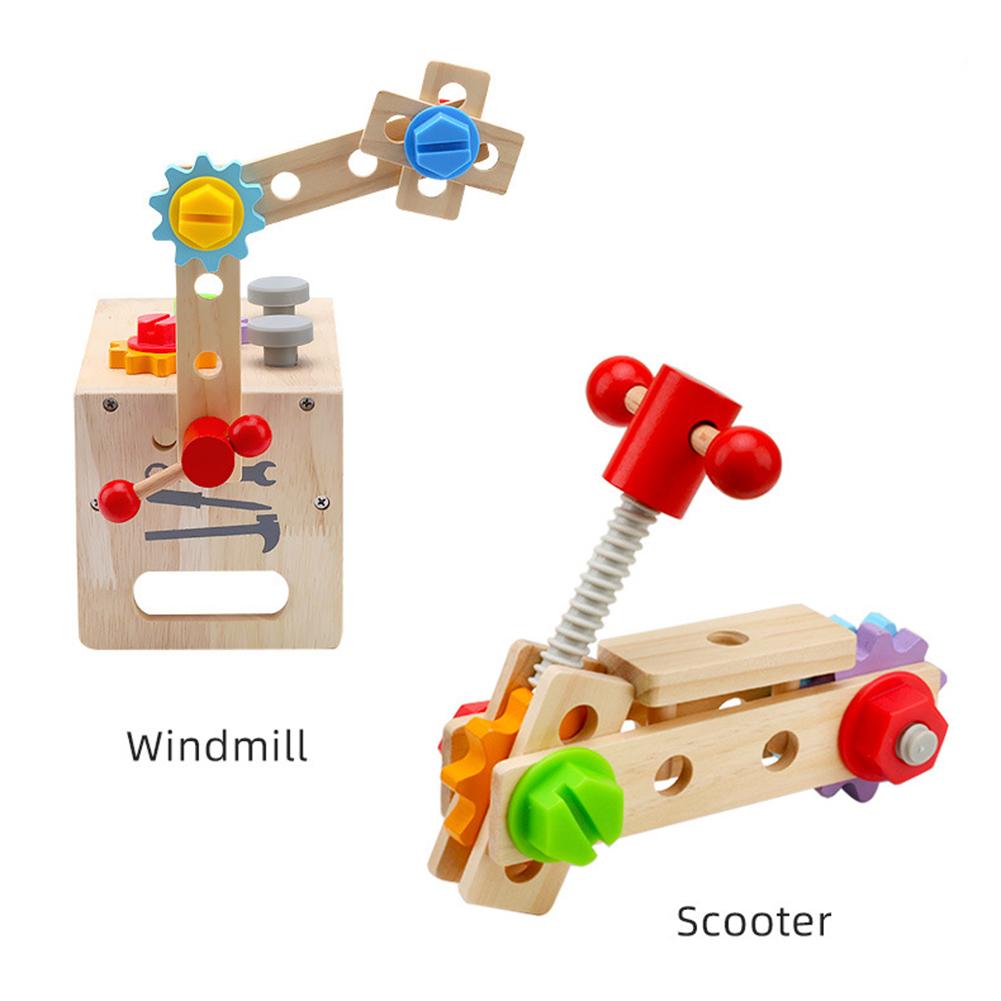 Wooden Tool Set Montessori Toys Pretend Play Construction Toy Wooden Toddler Tool for Kids 2 3 4 5 Year Old Gifts for Boys Girls
