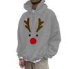 Christmas Clothing Print Deer Hooded Sweatshirt Couple Outfit Fashionable Casual Loose Long-sleeved Top