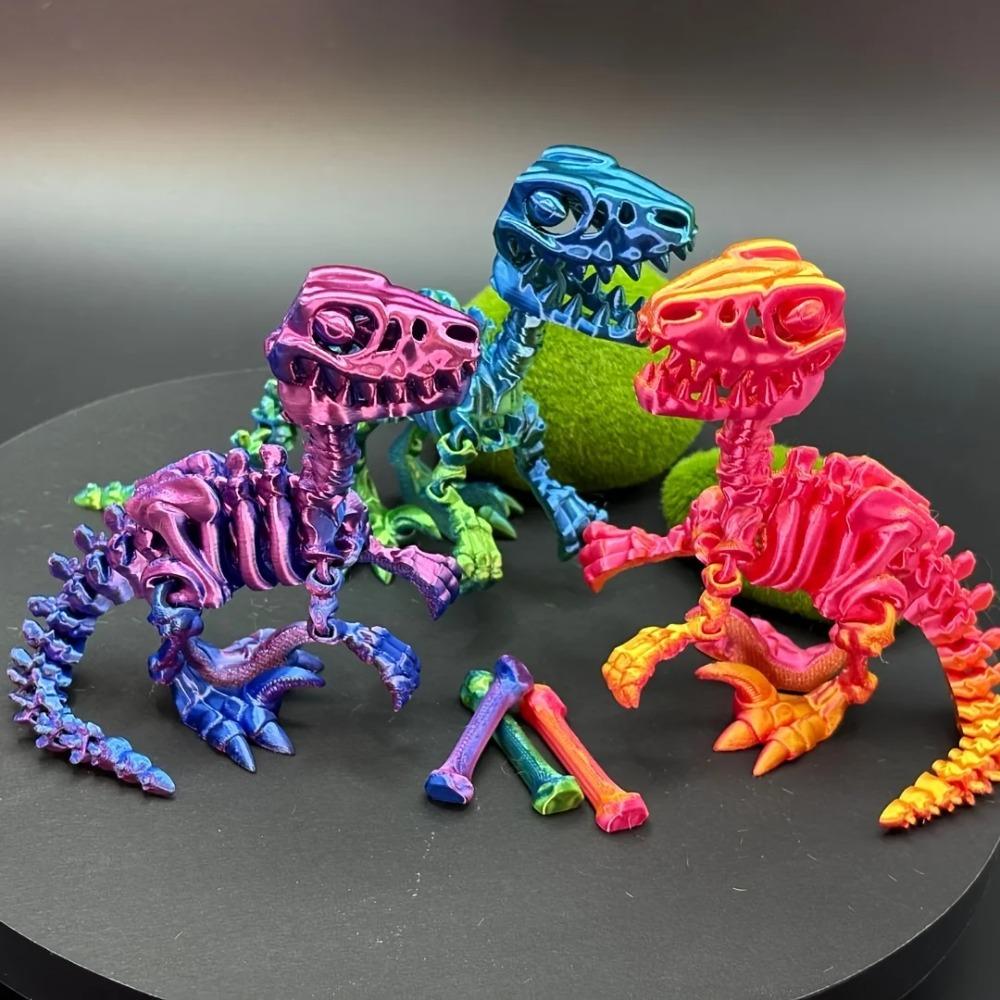 3D tištěná figurka dinosaura Velociraptor - Realistický kloubový spoj, Kreativní dekorace na stůl pro domov a kancelář