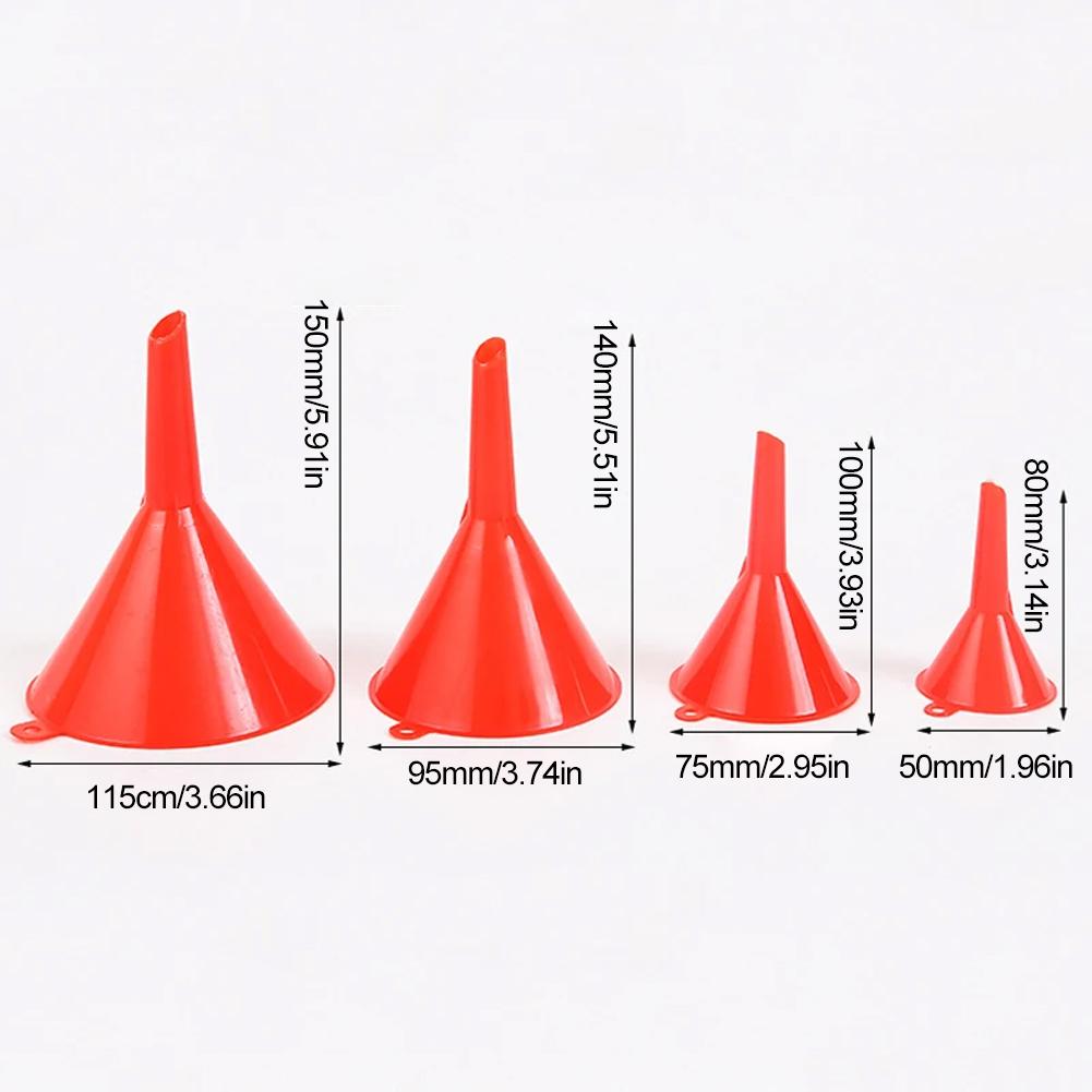 4Pcs Plastic Funnel Set Universal Car Motorcycle Oil Gasoline Fuel Funnel Oil Change Refueling Tool Oil Funnels Filling Tool Mass Air Flow 3