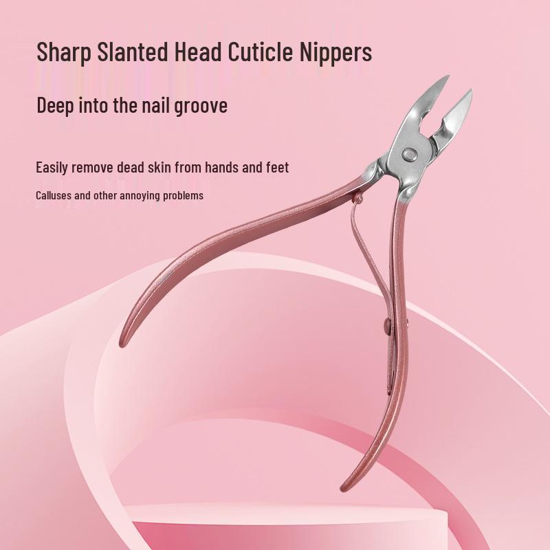 Mirror-Polished Single-Prong Stainless Steel Nail Care Pliers with Twisted Design and Dead Skin Scissors