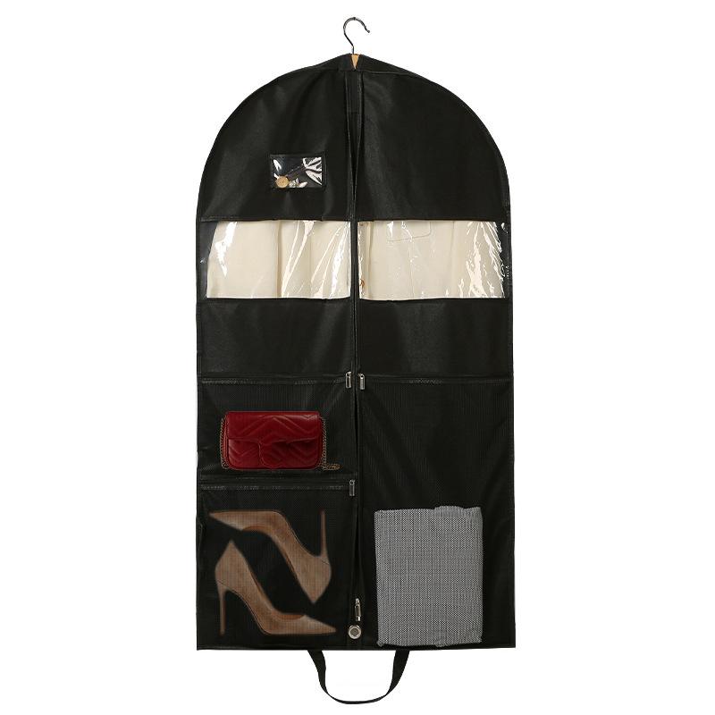 Portable Garment Bag Clothing Dust Cover Travel Garment Bag With Smooth Zipper Breathable Fabric Mesh Pockets For Men For Easy