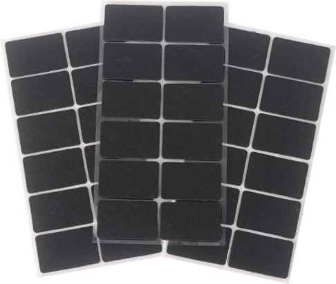

Felt Chair Leg Pads Round DIY Rectangle Floor Protector Self Adhesive Home Furniture Table Mute Bumper Pad Anti Slip Scratch Mat 12pcs(1 Sheet) чорний