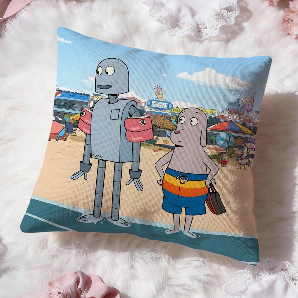 funny cartoon Robot Dreams Cushion Cover Premium Comfort Reversible Pillow Cove -Two in One Design for Any Room & Car Interior