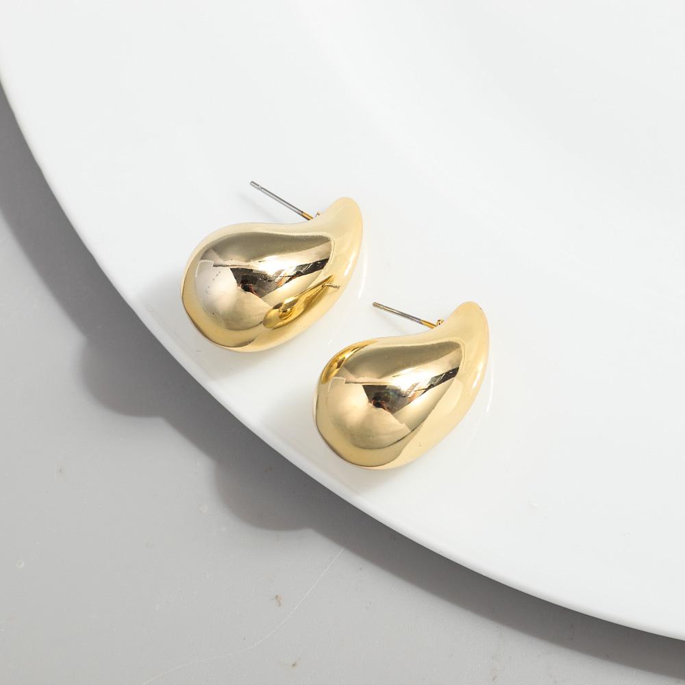 New AB Colorful Chunky Teardrop Earrings Dupes for Women Smooth Hollow Thick Water Drop Earring Hoops Trendy Jewelry Lightweight
