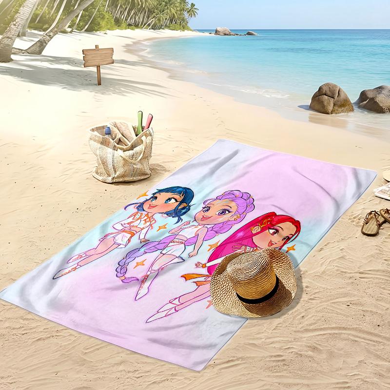 Asciugamano da Spiaggia Stampato Kpop Demon Hunters, Asciugamano Grande Assorbente ad Asciugatura Rapida per Estate e Attività all'Aperto in Acqua