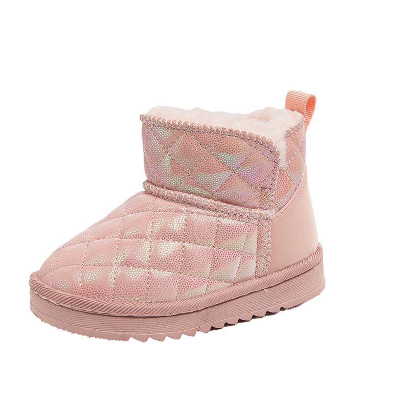 

Winter Children s Boots Solid Color Girl Snow Boots Outdoor Thickened Plush Kids Causal Boys Non-slip Thermal Boots Versatile 36