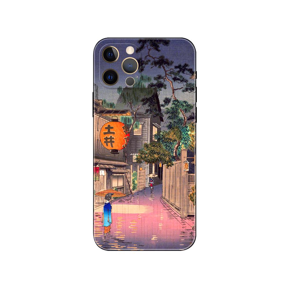 Tokyo Japanese Art Phone Case for Iphone 5 5s 2020se 6 6s 7 8 Plus X 10 XR XS 11 12 13 Mini Pro MAX Black Tpu Back Cover