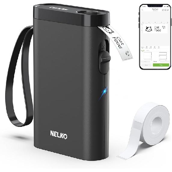 Nelko Label Maker Machine with Tape, P21 Bluetooth Label Printer, Wireless Mini Label Makers with Multiple Templates for Organizing Office Home,