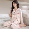 Imitation Cotton Pajamas Women's Autumn and Winter Sweet and Cute Long-sleeved Trousers Women's Loungewear Suit Can Be Worn Outside