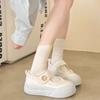 Spitze kleine weiße Schuhe Damen Sommer 2025 neue Klettverschluss Canvas Schuhe Studentinnen dicke Grundplatte Schuhe Mary Jane Damenschuhe