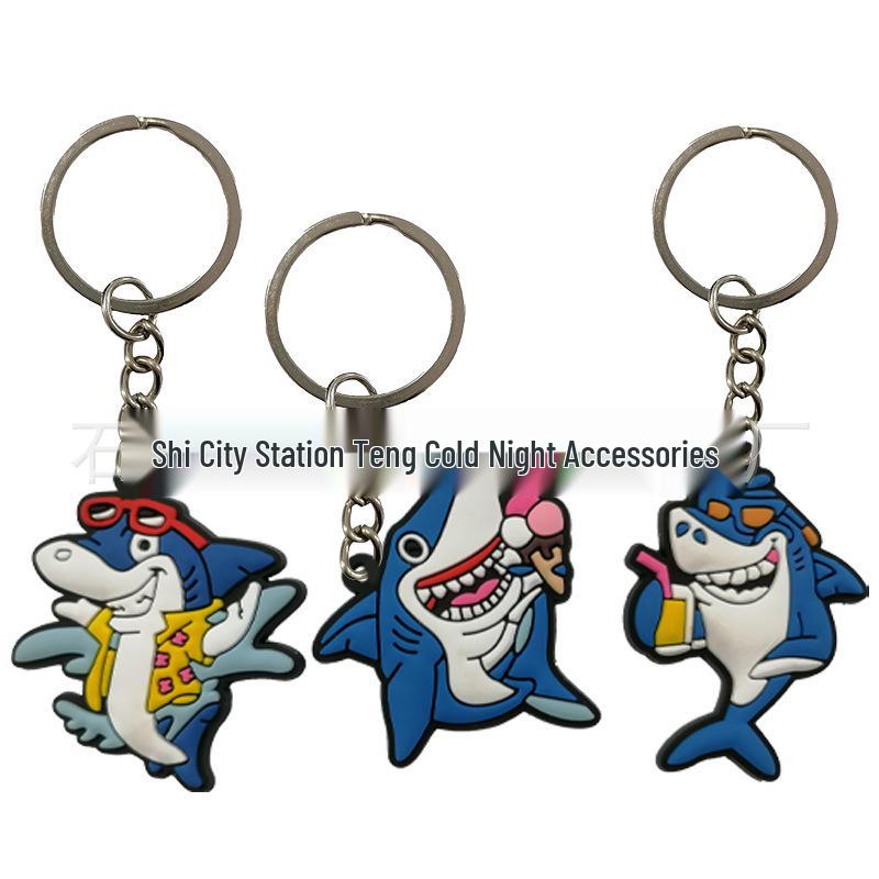 Ocean Shark PVC Keychain Pendant Ornament Gift