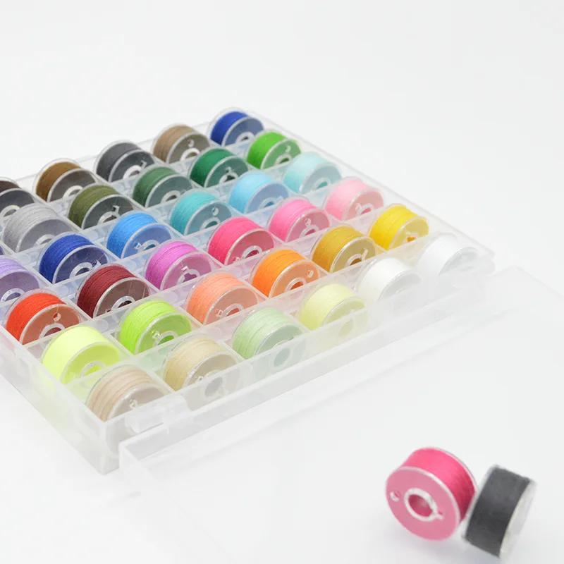 25/36 Colors Set Bobbin Thread Polyester Thread Spools Sewing Machine Bobbins With Storage Box For Embroidery Sewing Accessories