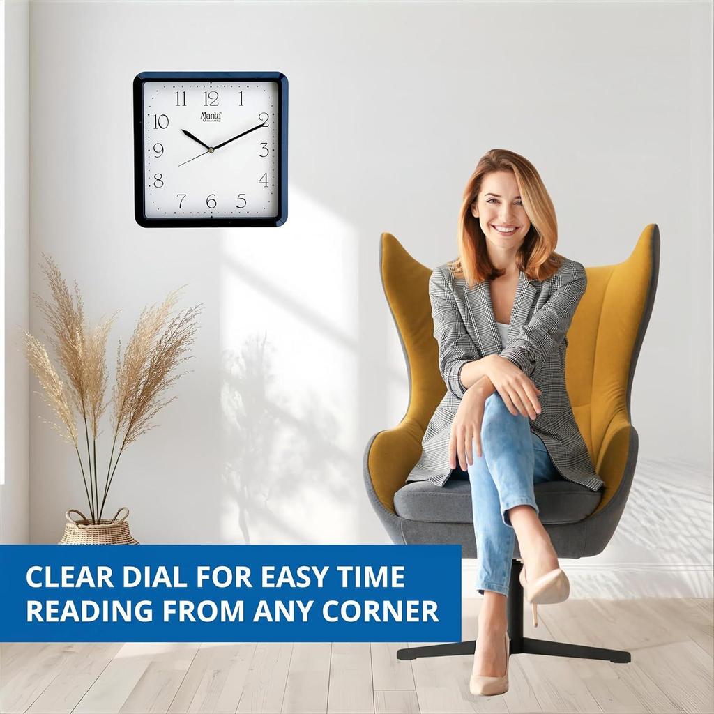 Plastic Step Movement Wall Clock (Blue, 9 Inch) - Analog