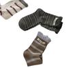 Big Bubble Mouth College Style Cloth Label Striped Pile Socks Korean Mid-Tube Versatile Boneless Socks Are Contrasting Socks