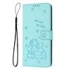Applicable to iPhone16E mobile phone leather case 17Pro cartoon kitten color card wallet protective case 14plus case