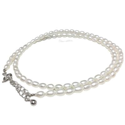 [Isowa Pearl] Isowa Pearl, a Pearl Specialty Store In Ise-Shima, Presents a Freshwater Pearl Necklace, Approximately 3.5mm, White Pearl, with a