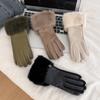 Leather Gloves for Women In Winter Versatile  Velvet  Thickened  Warm and Cold Proof Outdoor Riding Driving  Touch Screen Trend
