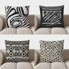 Home Decor Modern Abstract Black & White Throw Pillow Pattern Cushion Cover Suitable For Sofa Bedroom Car Pillow Cover