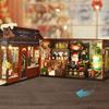 DIY Christmas Miniature House Kit LED Mini House Craft Toy with Furniture