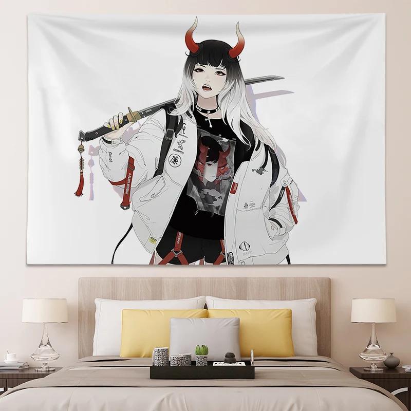 Japanese Teen Room Decoration Posters and Prints Kawaii Anime Large Tapestry Bedroom Wall Murals Customizable