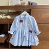 Girls' Korean-Style Bow Long Sleeve Autumn Dress CM0799