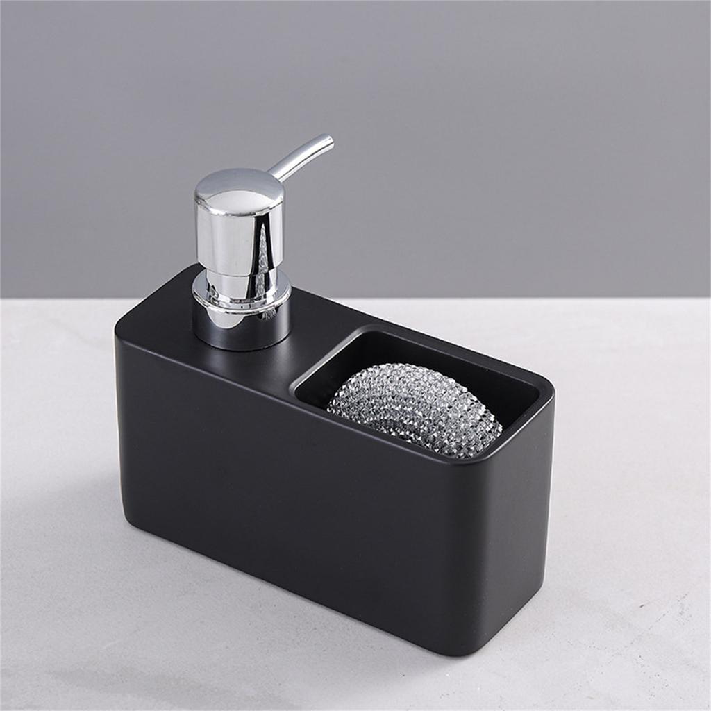 Kitchen Dish Soap Dispenser with Sponge Holder 2 In 1 Countertop Dishwashing Soap Pump Dispenser Set for Kitchen Sink
